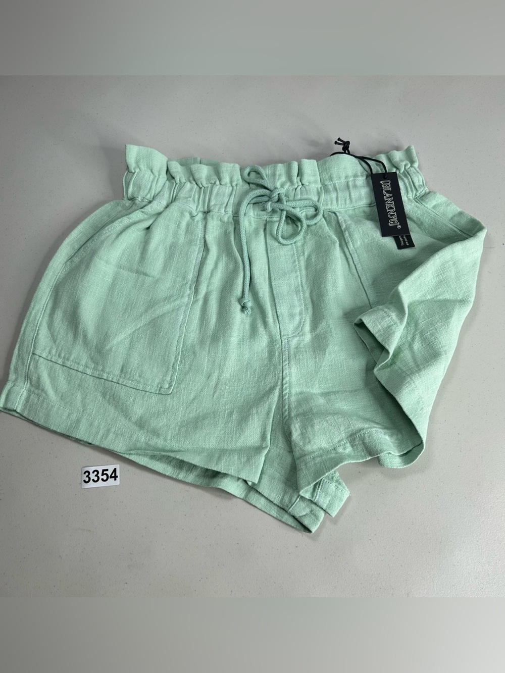 Blank NYC Mint Green Paperbag High Waist Shorts